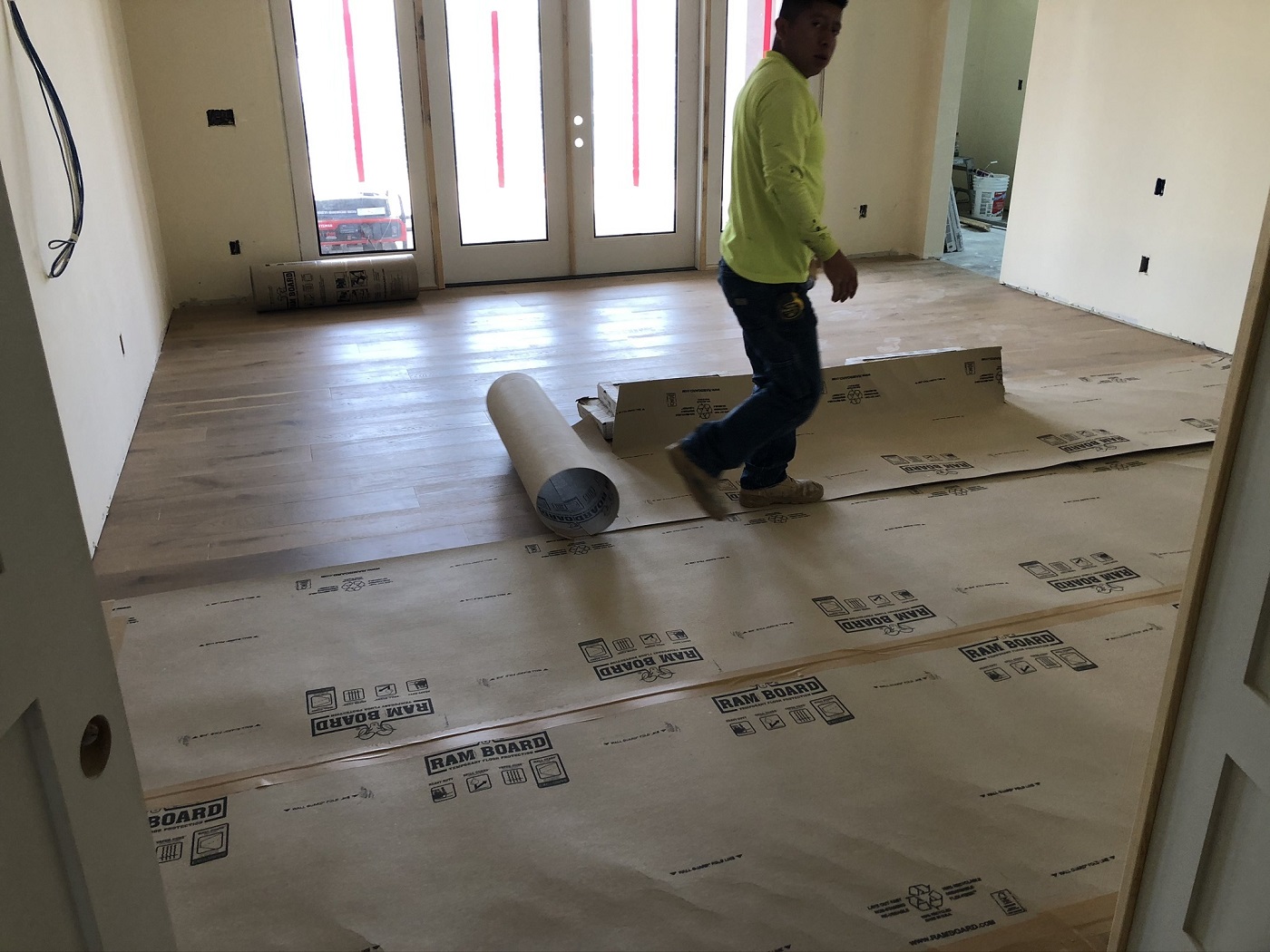 Protecting the New Floors at Troon - Bordeaux Builders